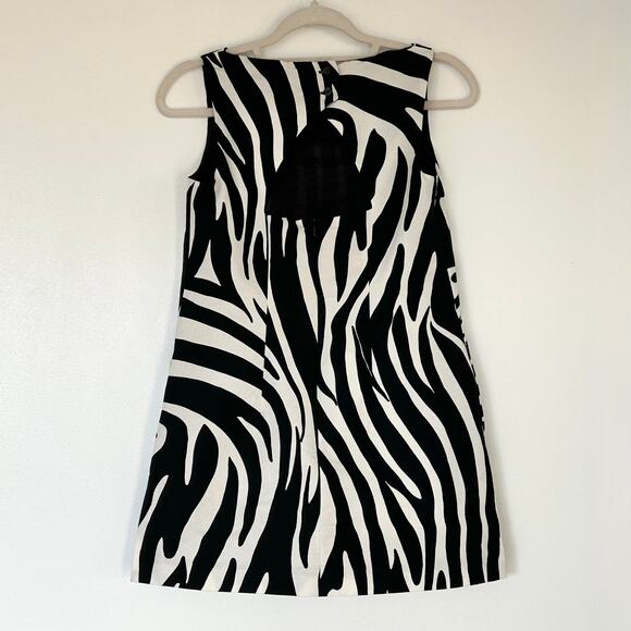 Weekend Max Mara Zebra Print Shift Dress Tunic Top Black White Cotton EU 38 US 4 - Picture 16 of 16